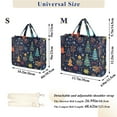 thumbnail image 2 of FORMRS Womens Corduroy Tote Bag Crossbody Shoulder Handbag with Pocket, Dark Blue Christmas, 2 of 7
