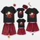 thumbnail image 1 of Pijamas familiares a juego de Navidad, diseño exclusivo de Papá Noel y ciervo, caja de regalo, conjunto de Pijamas cortos negros, 1 of 3