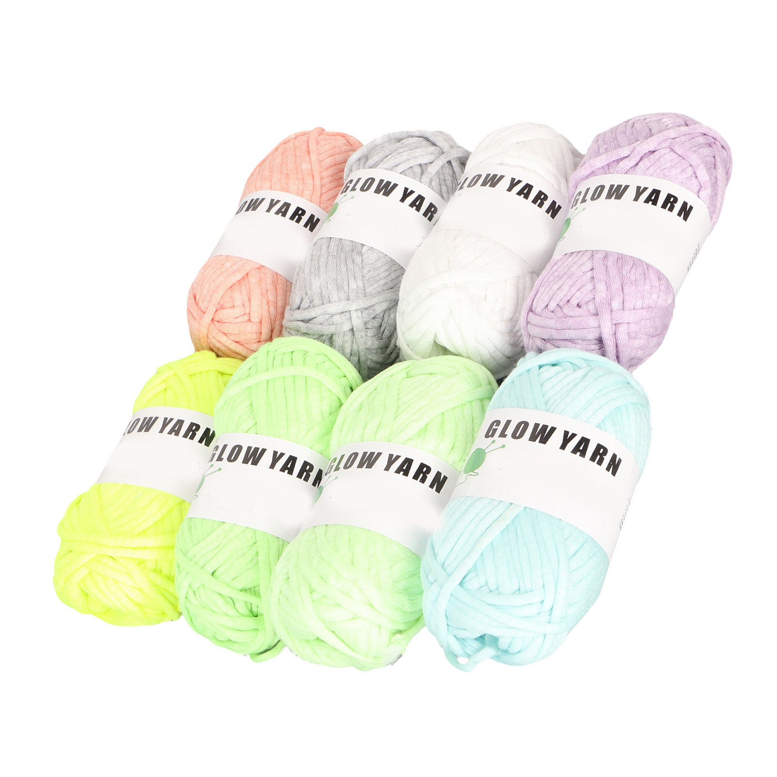 Nieyigj 8 Rolls Glow in The Dark Yarn Luminous Crochet Yarn Super Bulky Polyester DIY Hand Knitted Glowing Thread 49.2 Yards (45m) Per Roll
