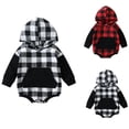 thumbnail image 4 of GZEFJRQM Baby Hooded Sweatshirt Romper Newborn Boys Hoodies Long Sleeve Solid/Patchwork/Print Onesie Outfit Infant Fall Winter Spring Outfits, 4 of 4