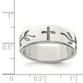 thumbnail image 2 of Solid 925 Sterling Silver Men's Cross Design Ring Band Size 12, 2 of 3