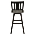 thumbnail image 4 of Of 2 360-degree Swivel Pub Height Chairs, Solid Rubberwood, Gray And Black Distressed, Slat Back, Home Dining Furniture 2 Distressed 360° Swivel, Vertical Back For Room, 4 of 5