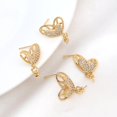 thumbnail image 4 of Aretes chapados en oro de 18 quilates TANGJMXG cuentas geométricas de circonita blanca Corazón de mariposa, 4 of 5
