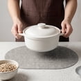 thumbnail image 4 of Placemats Set of 6 Oval  Leather Placemats for Kitchen Dining Table Decor Heat Resistant Table Placemats Wipeable Table Mat Light Gray 17.7x11.8inch, 4 of 6