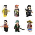 thumbnail image 1 of 6pcs Anime One Piece Mini Action Figure Building Blocks Set Luffy Zoro Robin Nami Cartoon Small Figures Toys, 1 of 4