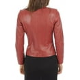 thumbnail image 3 of 100% New Genuine Leather Lambskin Women Biker Motorcycle Jacket Ladies Red W147, 3 of 4