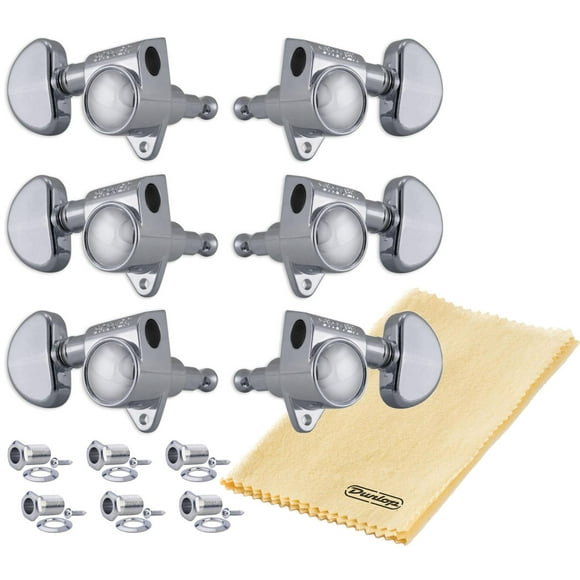 Grover 102-18C ROTOMATICS - Juego de afinadores de guitarra 18:1 3+3 teclas cromadas estilo Sperzel