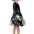 thumbnail image 2 of Suhoaziia Black Dress Up Clothes for Little Girls Size 15-16 Years Music Notation Print Clothes Elastic Self Cultivation Streetwear Winter Formal Church Twirl Skirt with Sleeves, 2 of 7