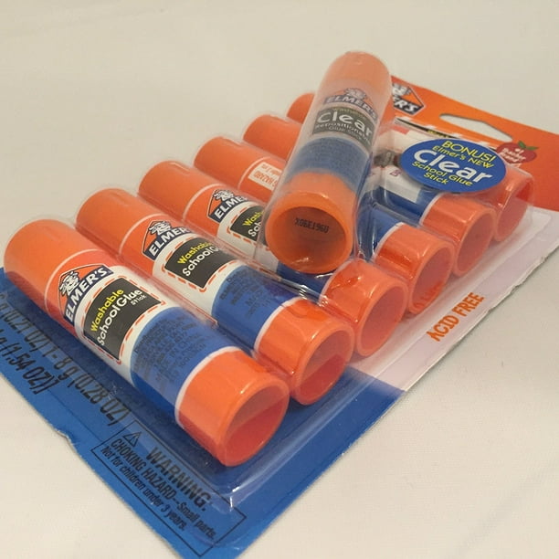 Elmer’s Disappearing Purple School Glue Sticks with Bonus Clear Glue