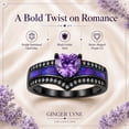 thumbnail image 6 of Black Engagement Ring for Women Mystic Topaz CZ Heart Promise Ring  Gift for Her Ginger Lyne, 6 of 8