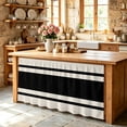 thumbnail image 6 of Black Vintage Cabinet Curtain 32"Wx55"L, Dustproof Pantry Door Curtain with Self Adhesive Tape, Geometric Stripes Simple Lines Tall Storage Cover Privacy Drape for Bathroom Kitchen Laundry Room, 6 of 9