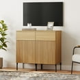 thumbnail image 2 of 31.5" Modern Reeded TV Stand with Charging Station, Entertainment Center with Adjustable Shelves,Wooden TV Console with Drawers for Living Room, 2 of 7