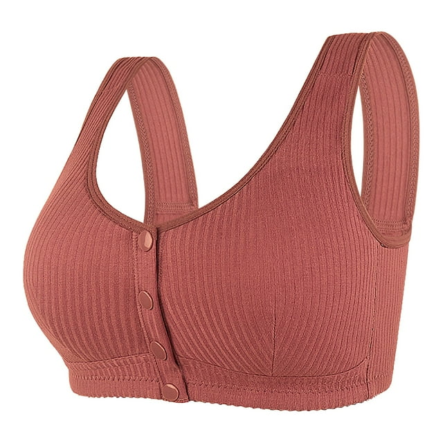 Clearance Sale 2025 Bra Womens No Steel Ring Front Close Bra T Back Plus Size Seamless Unlined Bra For Large Bust