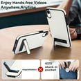 thumbnail image 3 of Allytech Magnetic Case for iPhone XR with Foldable Kickstand,【Compatible Magsafe】Ultra Slim Retro PU Leather Camera Screen Protection Shockproof Anti-Drop Back Case for Women Men - White, 3 of 7