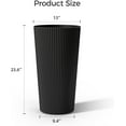 thumbnail image 4 of 23.6" Tall Outdoor Planters, Set of 2 Large Plastic Flower Pots for Indoor & Outdoor Use, Modern Striped Decorative Garden Planters with Drainage Holes for Patio, Porch, Balcony, Black, 4 of 12
