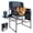 Black/Blue, variant on FUNDANGO Heavy Duty Director Chair with Side Table, 440lbs Oversized Folding Camping Chair, Portable Outdoor Padded Seat for Tailgating, Beach, Fishing - Black