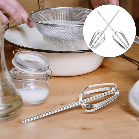 VERDANVERSE Plated Silver Stainless Steel Egg Whisk Parts for Kitchen Efficient Mixing 2Pcs