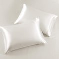 thumbnail image 3 of 4pcs Soft and Silky Satin Duvet Cover Set with Pillowcase White, 3 of 4
