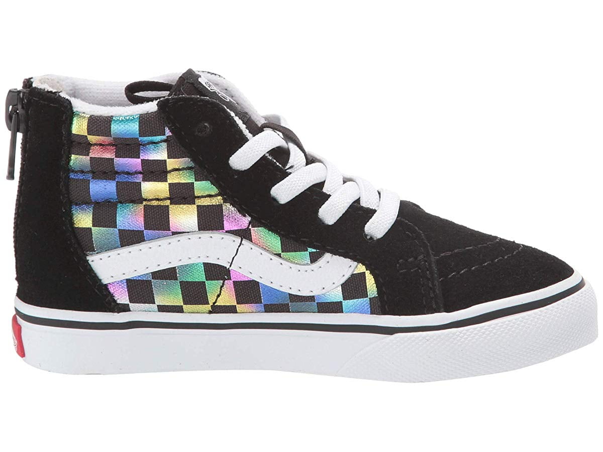 Vans Kids Sk8-Hi Zip (Infant/Toddler) Check) Black/True White