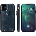 thumbnail image 2 of PU Leather Wallet Case for iPhone 11 Necklace Lanyard Case Cover with Card Holder Adjustable Detachable Anti-Lost Neck Strap for Apple iPhone 11 6.1",Blue, 2 of 17
