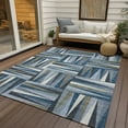 thumbnail image 6 of Addison Rugs Chantille Indoor/Outdoor Transitional Squares Denim Washable Rectangle Rug, 9' x 12', 6 of 6
