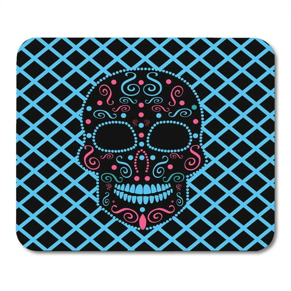 SIDONKU Celebration Candy Skull Neon Color Sugar Collection Mousepad Mouse Pad Mouse Mat 9x10 inch