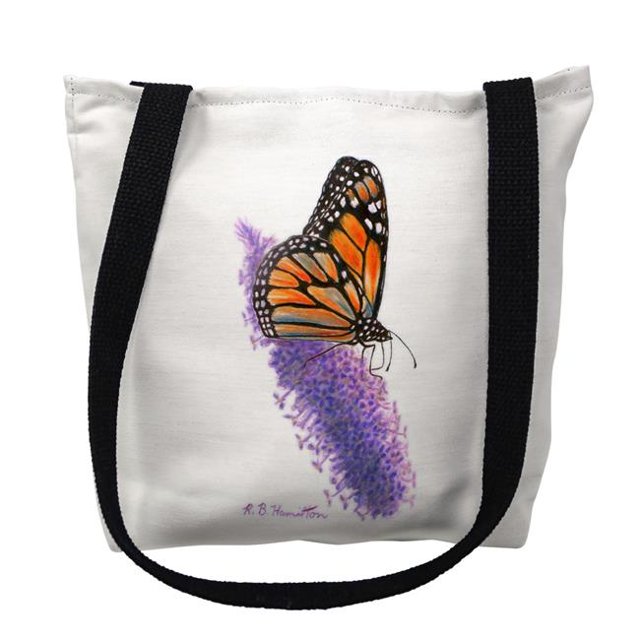 Betsydrake TY046S 13 x 13 in. Monarch Butterfly Tote Bag - Small