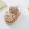 thumbnail image 5 of Dakaela Toddler Slippers Cute Animal Slip on House Shoes for Girls Boys Winter Warm Socks Newborn Crib Walking Shoes Khaki, 5 of 9