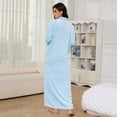 thumbnail image 7 of Womens Zip Up Fleece Robe Warm Loose Flannel Fleece Bathrobe Plush Zipper Lounger Robe for Ladies, 7 of 7