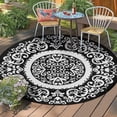 thumbnail image 3 of Aonewoe Round Outdoor Rugs 8Ft Waterproof Patio Plastic Straw Rug Reversible Camping Carpet Indoor Outdoor Area Rug for Patio,Deck,Balcony,Picnic,Beach,Outside, 3 of 10