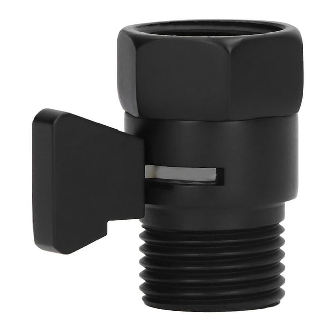 G1/2 Stop Valve, Brass Water Control Valve, Black Shower Head, Spray Faucet for Home Bathroom