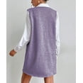 thumbnail image 2 of xxxiticat Women's Long Sweater Vest Overall Dress Oversized V Neck Sleeveless Spring Knit Shirt Short Dress(LA,S), 2 of 4