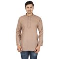 thumbnail image 1 of Chemise de Mode Indienne pour Hommes Kurta Courte en Coton (Marron, TG), 1 of 5