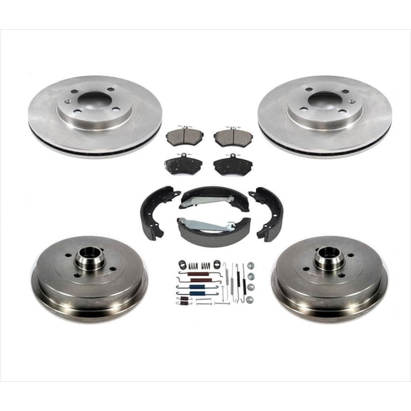 Fits 1996-02 Cabrio Front Brake Disc Rotors Disc Pads Drums Brake Shoes Springs