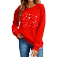 thumbnail image 2 of Roncen Valentine Shirts Womens Love Heart Sweatshirt Pink Valentine Sweaters Dating Outfits for Her Casual Red Pullover Tops, 2 of 9