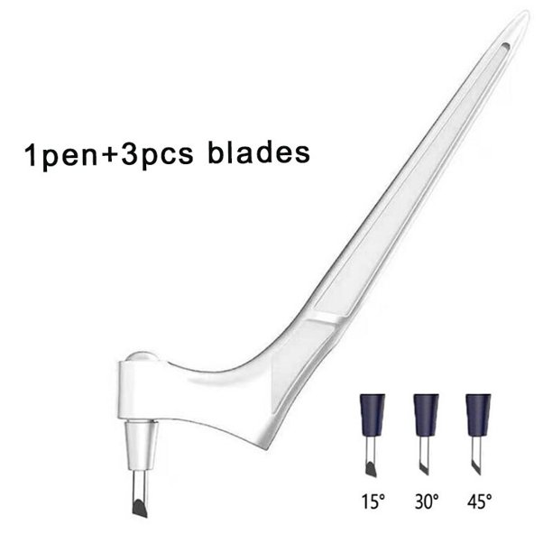 Herramientas de corte para manualidades, cortador de papel de hoja giratoria 360, 3 cuchillas de cuchillo de tallado, bolígrafo de corte, herramientas de corte de arte resistentes al desgaste de brico