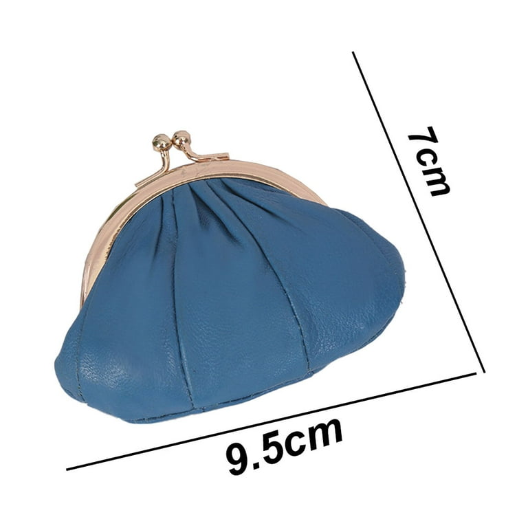 Top Clip Blue Leather, Large Purse Clasp Lock, Perpetua Frame Bag