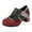 Red, variant on Women's Handmade Lambskin Oxford Loafers Shoes with Retro Ethnic Printed Style, Brock Design for Casual and Fashion Collegiate Style