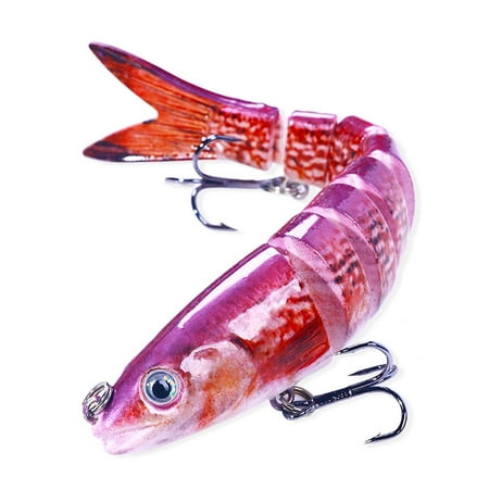 13.4cm/18g Bionic Bait 3d Simulation Fisheye Sharp Hook Bright Color Realistic Appearance 8 Segments Fishing Tool Multi-section Swim Hard Bait O