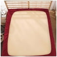 thumbnail image 2 of Queen Fitted Sheet Only, Softest 400 Thread Count 100% Cotton Sateen, 15" deep Pocket, All-Around Elastic, Burgundy, 2 of 3