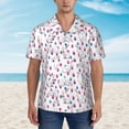 thumbnail image 4 of Balery Rabbit Eating Print Men's Hawaiian Shirts Short Sleeve Beach Shirt Relaxed Fit Vacation Button Down Shirts-3X-Large, 4 of 9