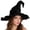 Black, variant on Halloween Witch Hat for Women Velvet Crumple Twisted Curved Bend Point Wide Floppy Brim Wizard Hats Cosplay Magic Party Costumes Brown