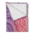 thumbnail image 2 of Pink and Purple Soft Flannel Fleece Throw Blanket, Vintage Art in Mandala Print Ombre Myriad Realms Geometry Design, Cozy Plush for Indoor and Outdoor Use, 60" x 80", Violet Hot Pink, by Ambesonne, 2 of 5