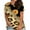 Yellow Summer Blouses For Women 2023, variant on ZZwxWA Fashion Leopard Print Womens Tops Plus Size Short Sleeve Round Neck Summer Pullover Cute T-Shirt Black XXL