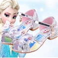 thumbnail image 1 of Sandalias de Disney para niñas, zapatos de princesa Elsa Frozen 2, zapatos de cristal para niñas pequeñas, zapatos de tacón alto para niños, zapatos de princesa para pasarela, 35 plantillas de 22,1 CM Gao Jinjia LED, 1 of 2