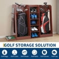 thumbnail image 4 of Golf Bag Organizer and Storage Rack, 2 Bag Capacity Wooden Golf Club Rack for Garage, Basement, Practice Room, Home, Great Gift for Golfers,Husband, Dad, 4 of 7