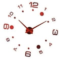 thumbnail image 3 of Reloj de pared grande moderno DIY con espejo 3D, reloj analógico de cuarzo rojo, 3 of 6