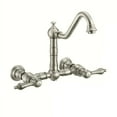 thumbnail image 3 of Whitehaus Vintage III Plus Wall Mount Faucet with a  Long Traditional Swivel Spout, Lever Handles and Solid Brass Side Spray, 3 of 4