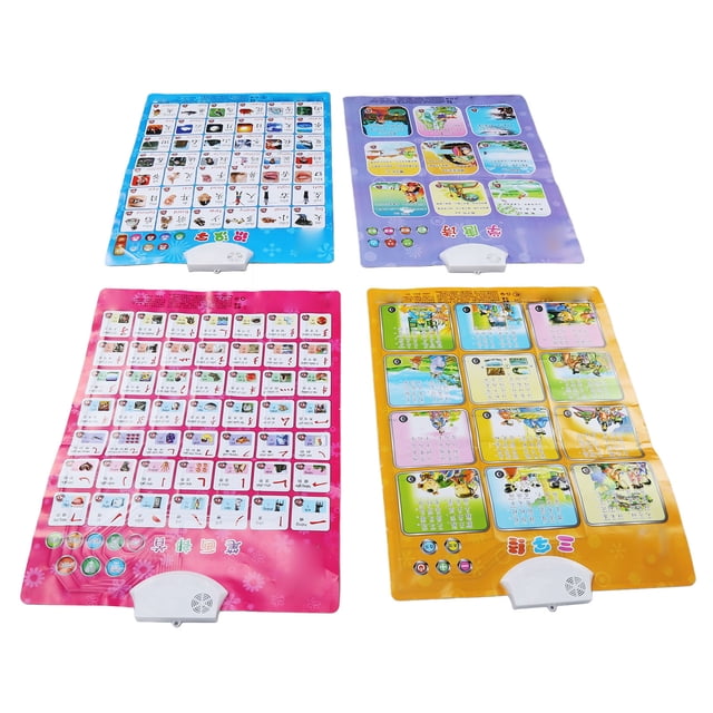 Chinese Phonics Posters, Electronic Multifunction Learning Chinese Poster Easy To Use for 2-4 Year Olds Kids