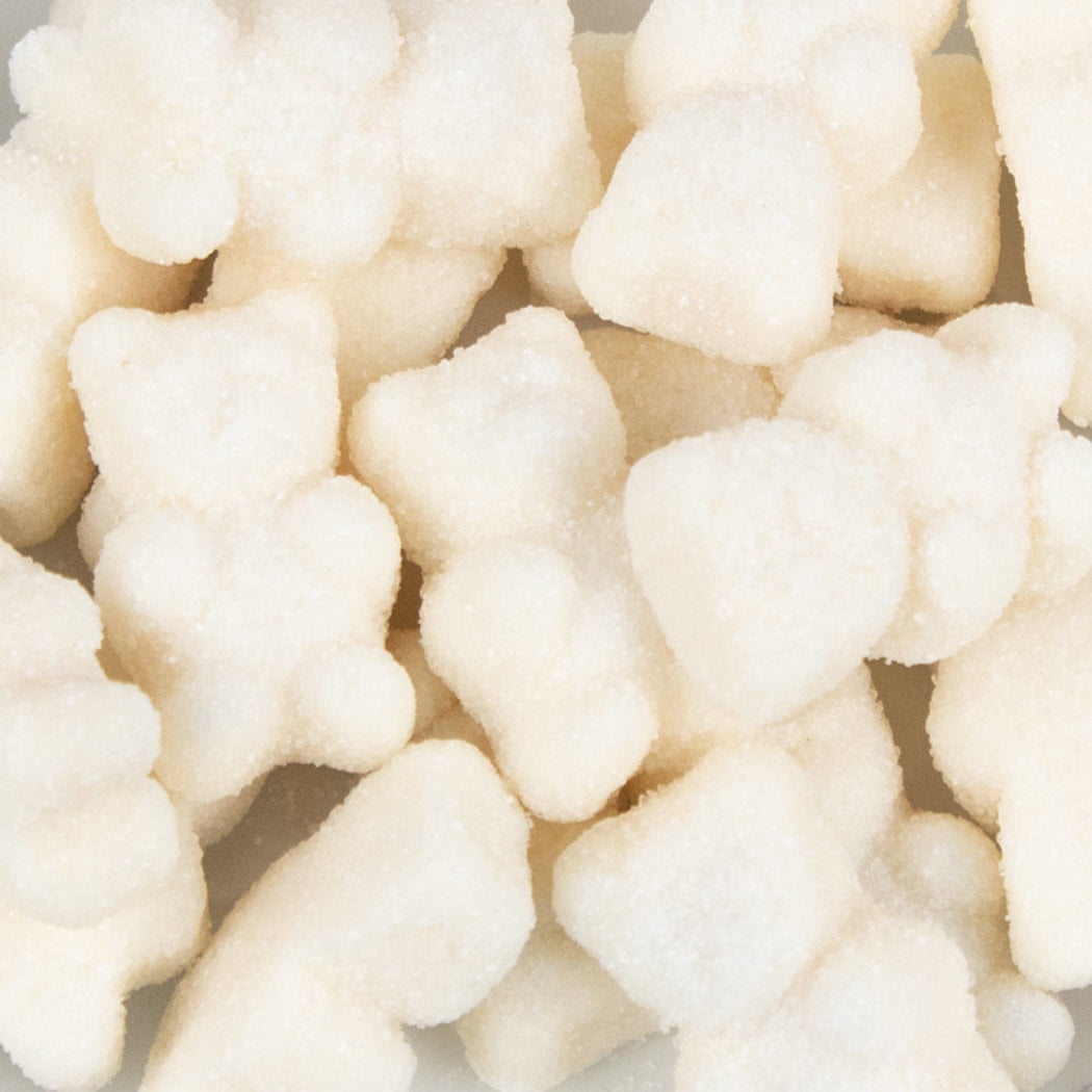 2.2 lb White Gummy Bears Tutti Frutti Sugar Coated (Approximately 220 Pcs)